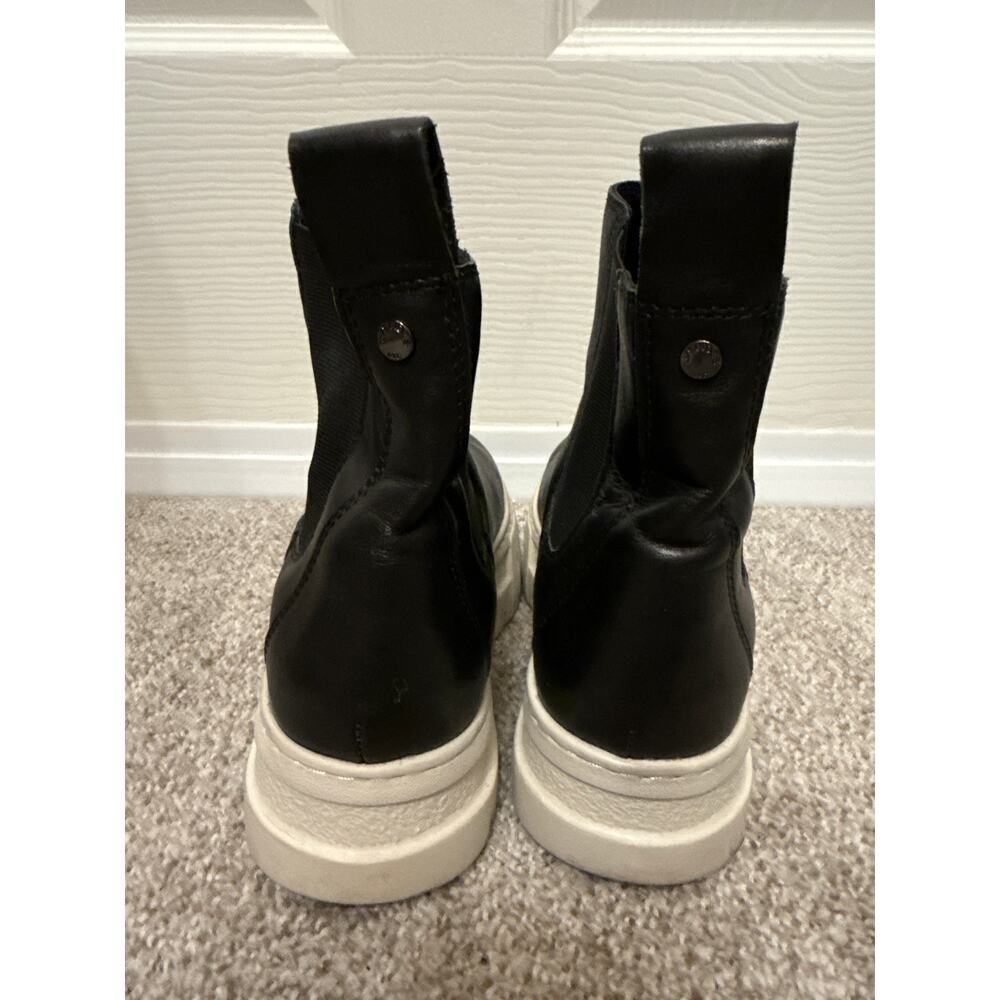 J/Slides Black Leather Rubber Sole Platform W's Riley Chelsea Boot, 6 - Picture 8 of 11